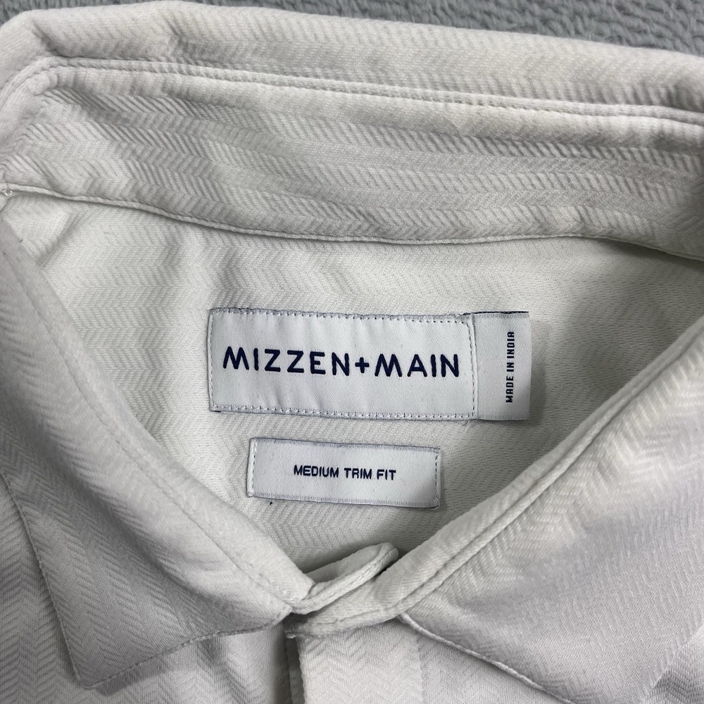 Mizzen+Main Solid White Button Down Performance M… - image 2